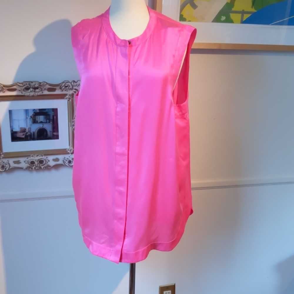 NWT Banana Republic silk tunic. XL. Shocking pink!